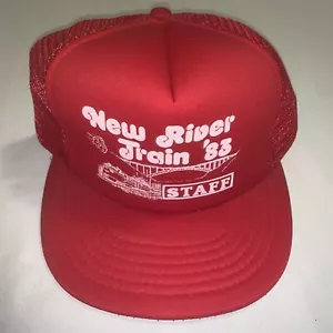 Cappello da camionista vintage 1983 New River Gorge Train Fayette Co. West Virginia rete - Foto 1 di 5