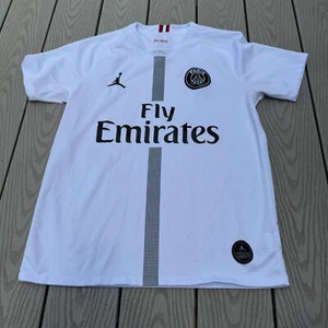 PARIS SAINT-GERMAIN PSG JORDAN FOOTBALL SHIRT 2018 2019 WHITE MENS SIZE M - Picture 1 of 8