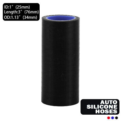 Universal 76mm Length 25mm ID 3-Ply Reinforced Straight Coupler Silicone Hose • 8.23€