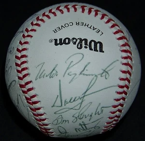 1989 Yankees Don Mattingly Dave Righetti Team Signed Auto Baseball JSA AH LOA! - Picture 1 of 7