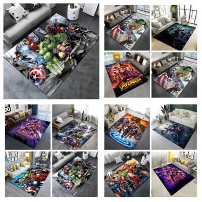 Kinder Nachttisch Teppich Kristall Zimmer Cartoon Teppich Marvel Avengers - Bild 1 von 4