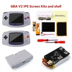 V2 IPS Backkight Mod IPS LCD Kit+Pre-cut Shell W/Rechargeable Battery For GBA - Picture 1 of 33