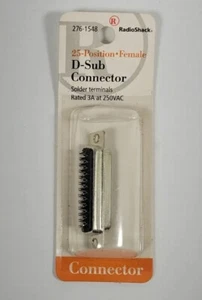 Radioshack D-Sub Connettore tipo saldatura donna 25 posizione 276-1548, 3A @ 250VAC - Foto 1 di 7