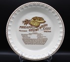 Plat de recette gâteau vintage 1983 Royal China Jeannette USA ananas à l'envers 11