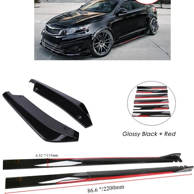 For Kia Optima Gloss Black Red Side Skirt Rear Bumper Chin Lip Spats Body Kits Foto 1 de 4