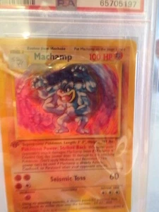 Impresionante Pokémon Holo Machamp 1999 primera edición grado PSA casi nuevo 7 #5 WB1 - Imagen 1 de 3