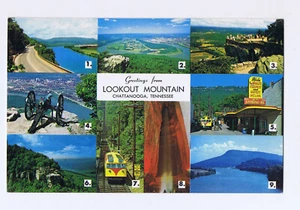 Greetings From Lookout Mountain, Chattanooga, TN, 9 Views - Color King Postcard - Picture 1 of 2