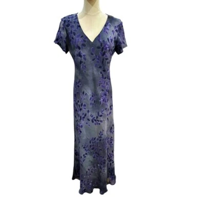 Maxi Vestido Largo De Colección 10 Gris Púrpura Floral Hada Capricho Y2K Oscuro Cottagecore Foto 1 de 4