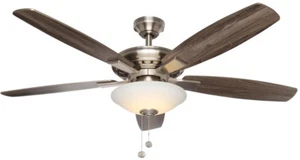 Ceiling Fan 52 in. Integrated LED Indoor Low Profile Brushed Nickel Light Kit - Picture 1 of 12