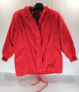Bromley Sport~Down & Feathers (Red) Long Puffer Coat Woman's Large Petite - Picture 1 of 8