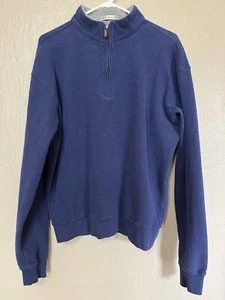 Peter Millar Men's Navy Blue 1/4 Zip Pullover Casual Soft Golf Sweater Size L - Picture 1 of 3