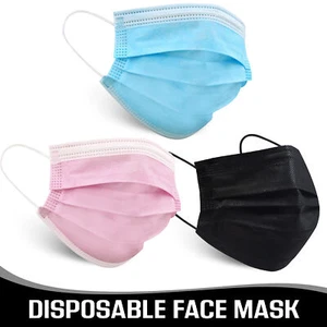 Pack de 10 mascarillas desechables 3 capas mascarilla antipolvo transpirable - azul rosa negro - Imagen 1 de 25