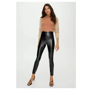 Wilfred Women's Vegan Leather Daria Leggings High Rise Black Size Small - Picture 1 of 6