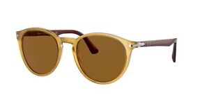Persol PO3152S PHANTOS Sunglasses, Yellow/Brown, 52 mm