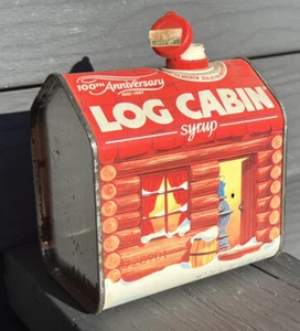 VINTAGE GENERAL FOODS LOG CABIN SYRUP 100th ANNIVERSARY COLLECTORS TIN 1987 - Picture 1 of 6