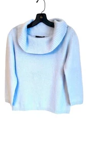 Suéter para mujer Apostrophe azul polvo cuello capucha medio mezcla de lana de angora nuevo con etiquetas - Imagen 1 de 13