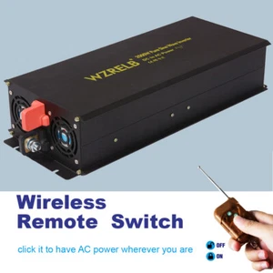 2000W Pure Sine Wave Inverter 24V to 110V 220V Car Truck Power RV Remote Switch - Picture 1 of 11