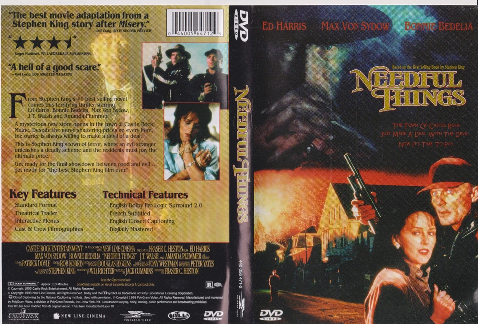 Needful Things (DVD, 1998) W/chapter index W/Case - Image 1 of 1