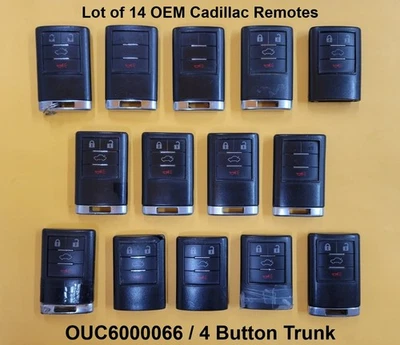 Lot Of 14 OEM GM Cadillac 4 Button Keyless Remote Fob OUC6000066 22889450 Trunk Foto 1 de 4