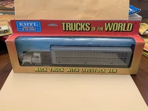 Vintage ERTL “Trucks Of The World” Mack Truck With Livestock Van & Box - Picture 1 of 4