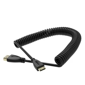 Male Mini HDMI Type-C to HDMI HDTV Stretch Spring Cable 1.5m for Camera Tablet - Picture 1 of 5