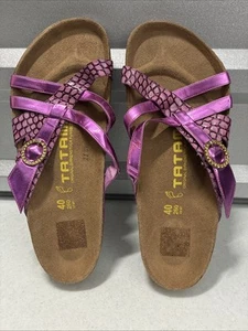 Sandali Birkenstock Tatami viola metallizzato con cinturino donna EU 40 US 9,5 - Foto 1 di 8