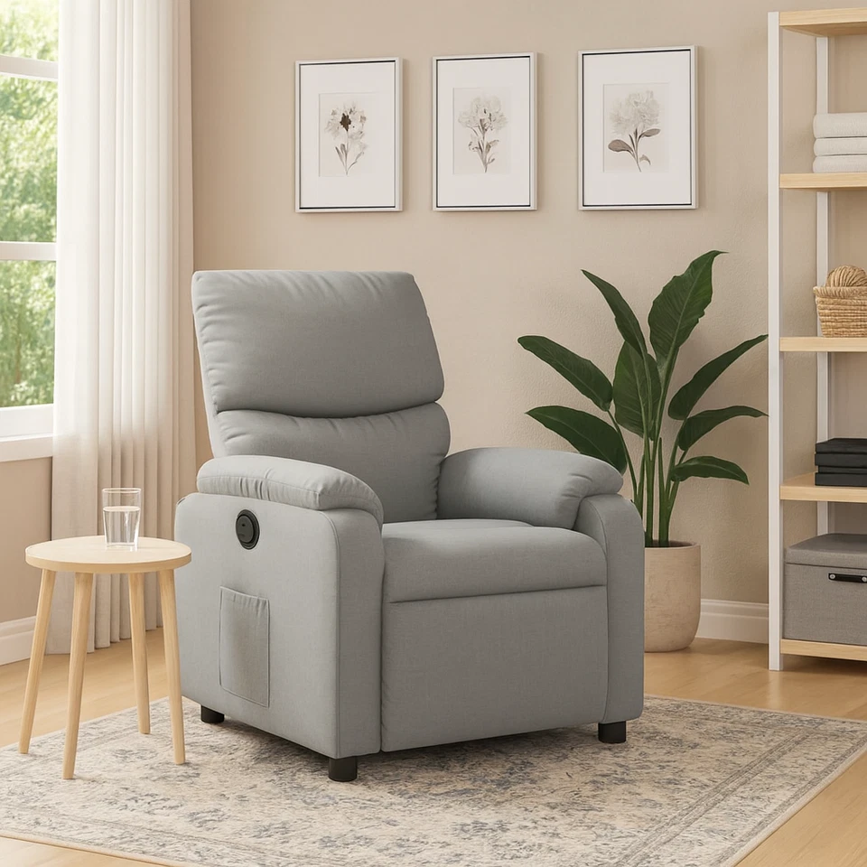 Relaxsessel Sessel Fernsehsessel Liegesessel Ruhesessel Verstellbar Stoff Grau - Bild 1 von 1