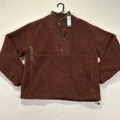 Alpine Design AD Women's 1/4 Snap Sherpa Pullover XS Red Dark Auburn $88 MSRP - Image 1 of 4