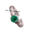 925 Sterling Silver Green Onyx Gemstone Handmade Round Shape Ring All Size