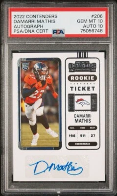 2022 Panini Contenders - Rookie Ticket #206 Damarri Mathis (AU, RC) - Image 1 of 3