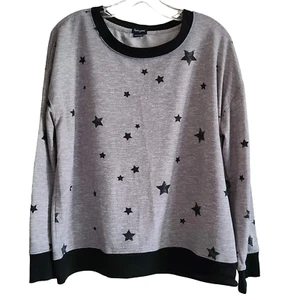 SPLENDIDA Felpa Leggera Grigia Heather Star Collo Crew Top 1365692 Large - Foto 1 di 10