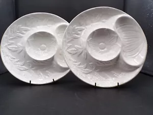 2 Vintage California Keramik Vorspeise Gewürz geteilt Teller 9,5" Prägung A25 - Bild 1 von 11