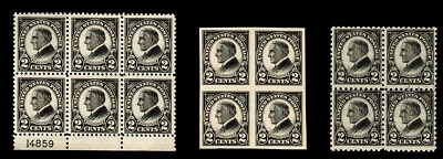 US #610/611/612 2c Harding Major Perf Types Complete MNH F-VF (CV $218)  - Image 1 of 2