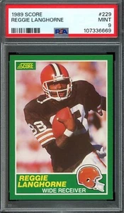 1989 Score #229 REGGIE LANGHORNE Browns PSA 9 MINT Sharp/Centered/Gorgeous - Picture 1 of 2