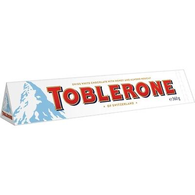 Toblerone White Chocolate With Honey Almond Nougat Large Chocolate Bar 360g • 16$