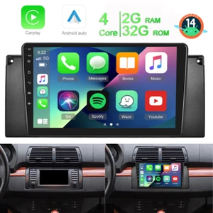 2+32GB Android 14 CarPlay Stereo Radio GPS Sat Nav WiFi For BMW X5 E53 2000-2006 - Picture 1 of 12