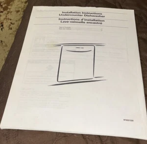 Whirlpool Dishwasher Installation Instructions Manual W10021230 - Picture 1 of 1