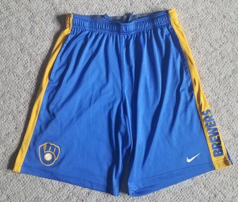 Mens Milwaukee Brewers Nike Dri Fit Shorts Cover