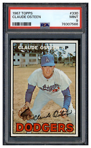 78307566 1967 Topps #330 Claude Osteen Los Angeles Dodgers PSA 9 MINT