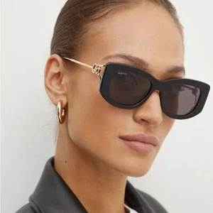 NEW Gucci Sunglasses GG1566S 001 Black Gold Grey Women - Picture 1 of 12