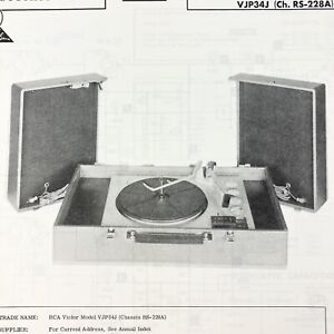 1967 RCA Victor Phono VJP34J Wire Schematic Service Manual Vintage Original