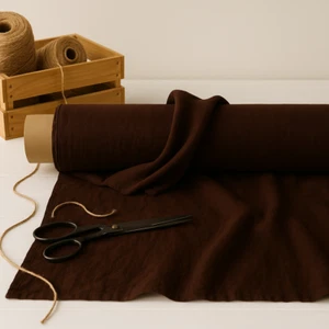 Black Bean Cotton-Linen Fabric by the Yard – Ideal for Apparel & Home Crafts - Picture 1 of 10