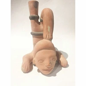 Stirrup Jug Effigy vessel Art Pottery Figural Vase mexico Pre Columbian Repro - Picture 1 of 8