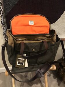 New Filson Heritage Sportsman Bag Otter Green Camera W/ Upgraded Leather Strap