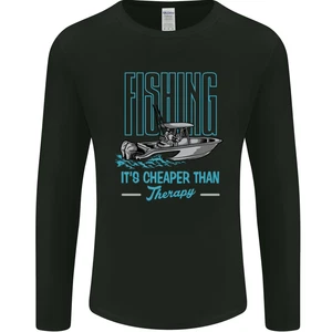Fischen Sein Cheaper Than Therapie Fischer Herren Langarm T-Shirt - Bild 1 von 31