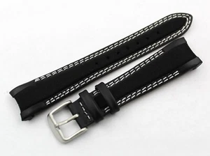 Watch Band Pelle compatibile Rolex GMT/OYSTER Cordura Nero Bianco 20/16mm Nuovo - Bild 1 von 5