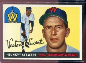 1955 Topps Baseball # 136 Bunky Stewart EX-MT Excellent to Mint - Picture 1 of 2