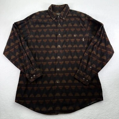 Vintage Woolrich Shirt Mens Extra Large Brown Chamois Button Down Aztec 90s - Image 1 of 4