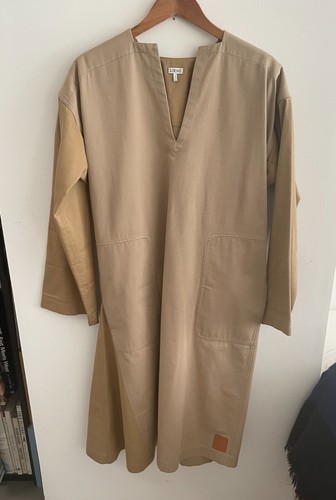 Abito oversize oversize Celine cotone tela marrone chiaro beige ottime condizioni