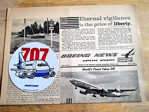 Boeing News 3 de julio de 1963 World Airways Boeing 707-320C vuelo inicial - Imagen 1 de 2